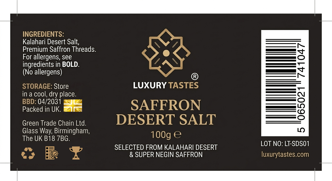 Saffron infused desert salt grinder on seared steak