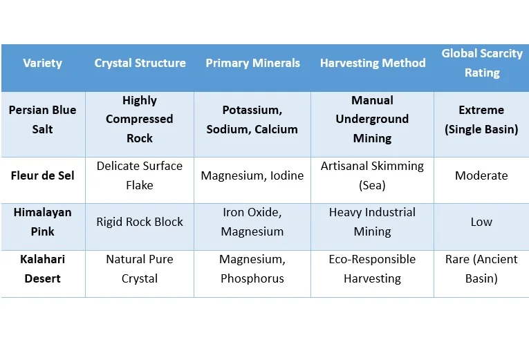 Persian Blue Salt, Rarest Salt in the World, Global Salt Hierarchy, Sylvinite Crystal, Structural Coloration, Luxury Tastes