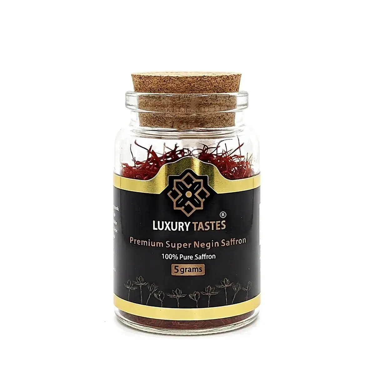 5 g jar of Luxury Tastes Super Negin saffron