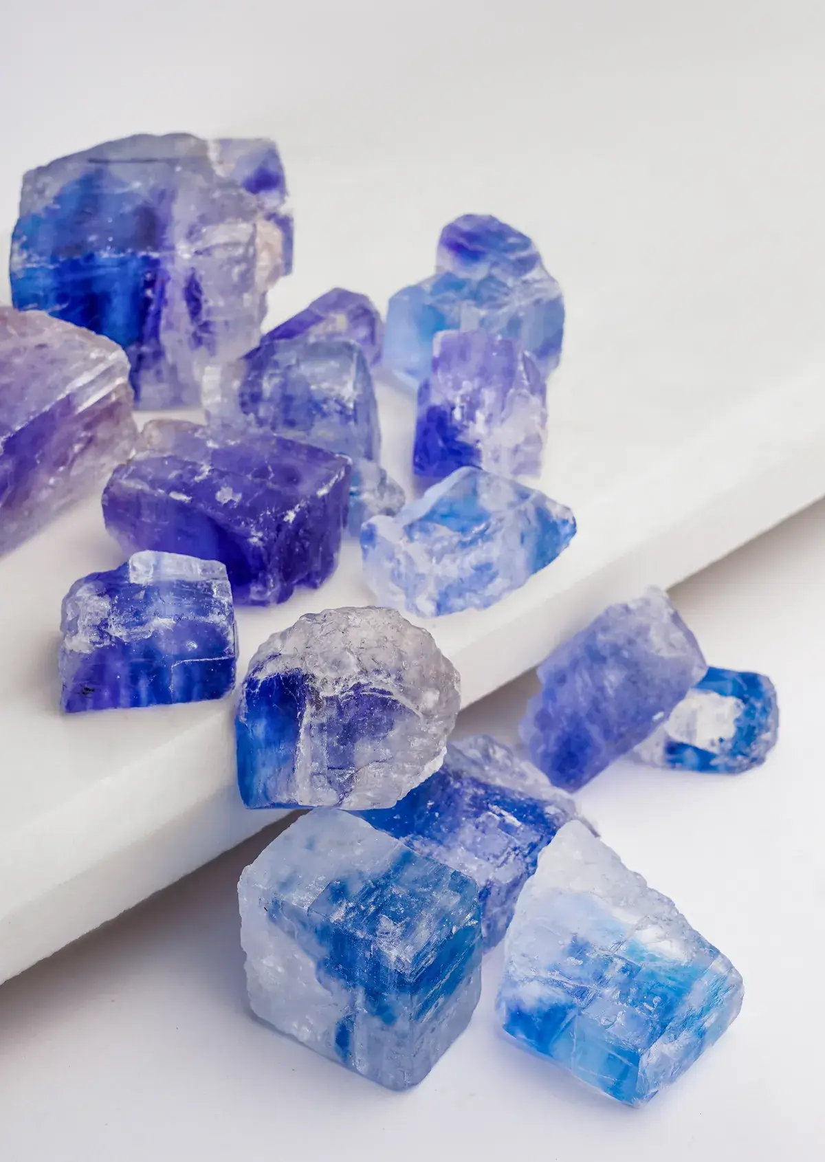 Persian blue salt crystals close-up